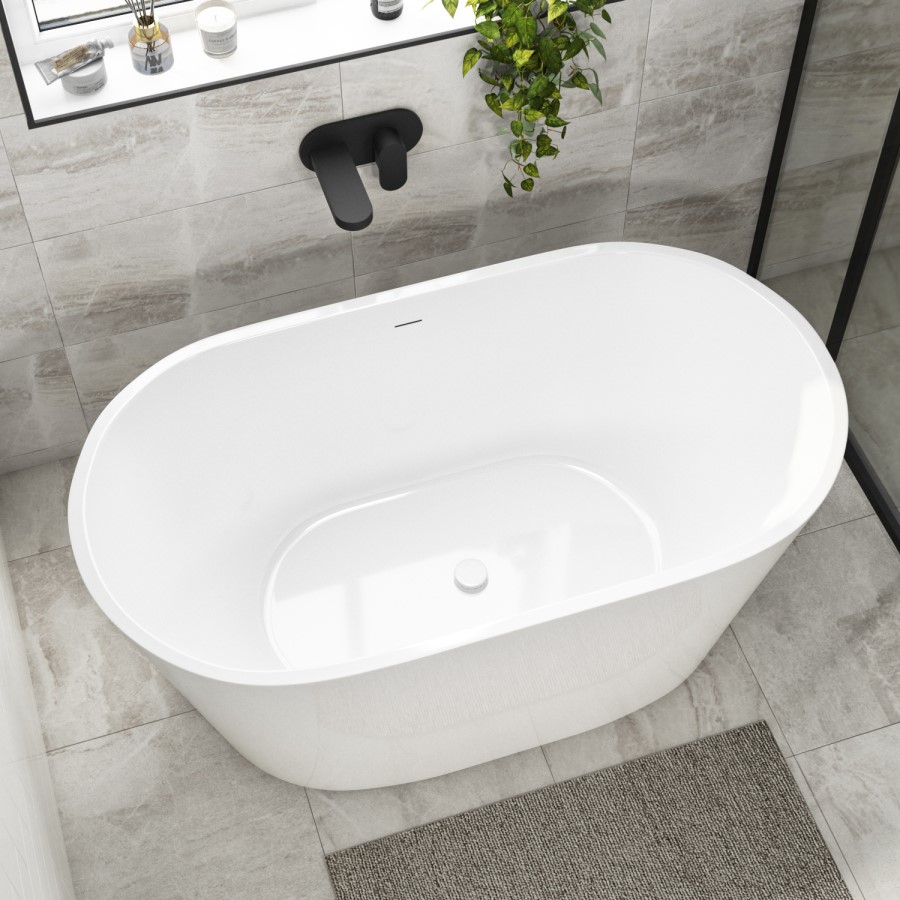GRADE A1 - Pico Small Freestanding Bath Double Ended - 1300 x 715mm