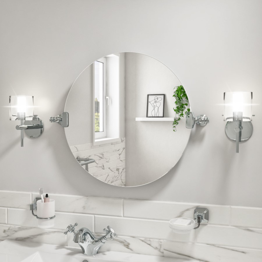 GRADE A1 - Traditional Round Bathroom Mirror - 550mm - Baxenden
