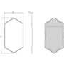 Hexagon Black Bathroom Mirror - 500 x 750mm - Hexa