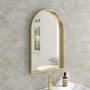 GRADE A1 - Arched Brushed Brass Bathroom Mirror - 500 x 750mm - Empire