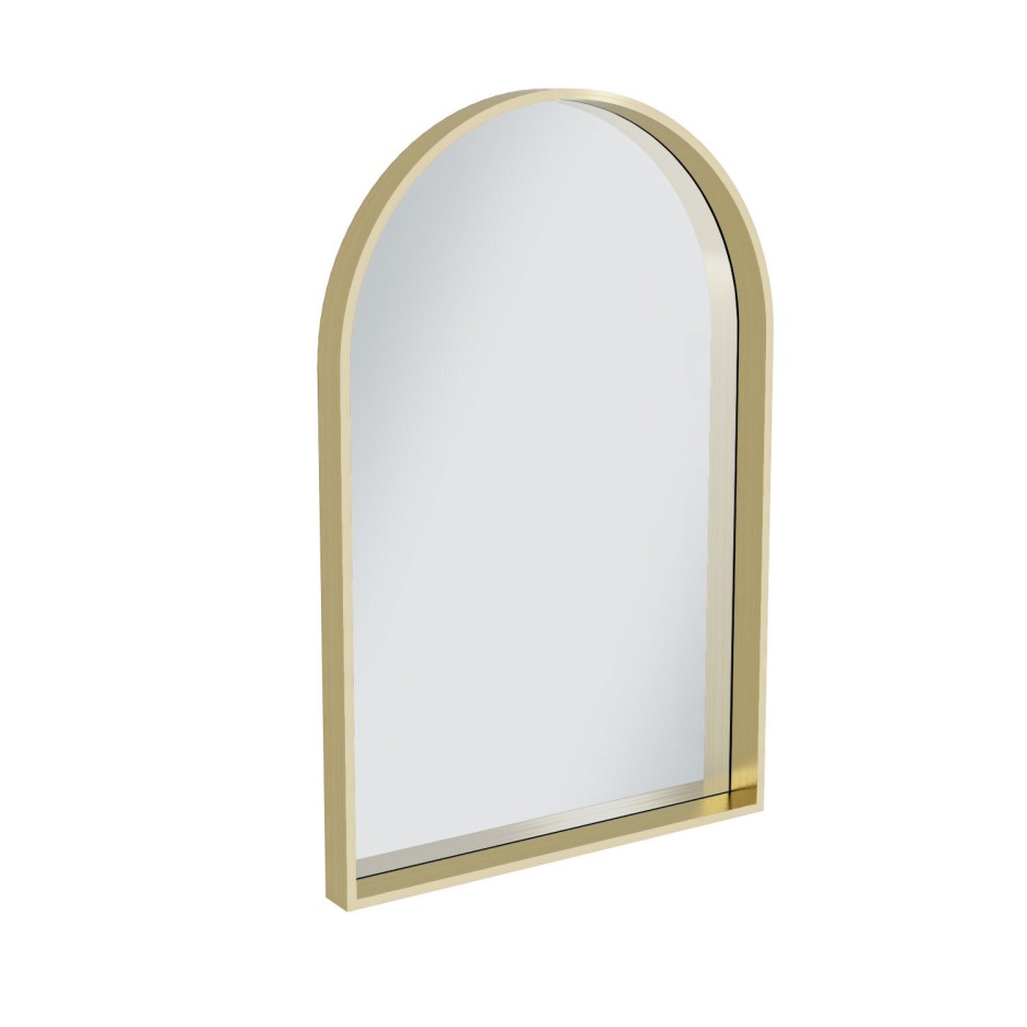 Arched Brushed Brass Bathroom Mirror 500 x 750mm Empire Better