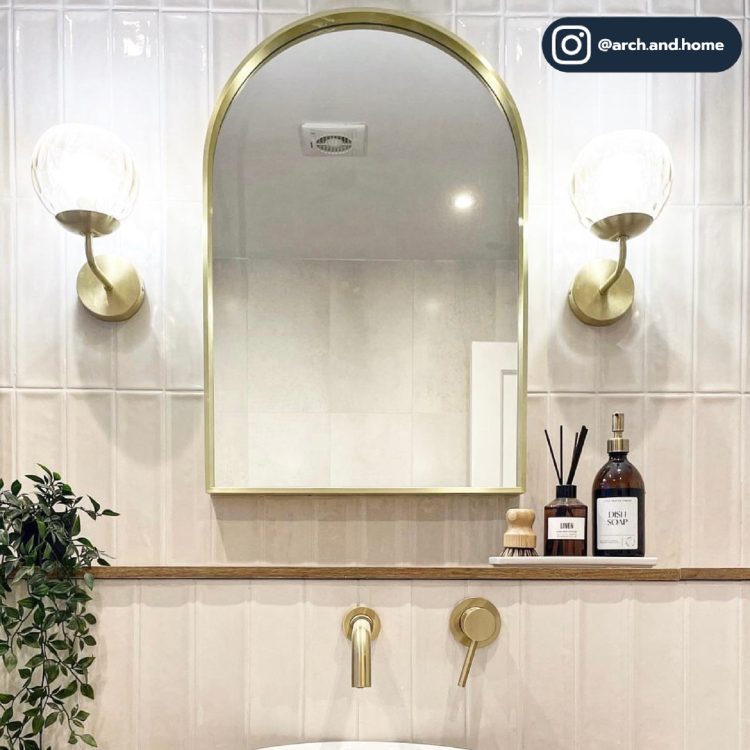 Arched Brushed Brass Bathroom Mirror - 500 x 750mm - Empire - Better ...