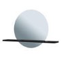 Round Backlit Heated Bathroom Mirror with Lights & Black Shelf 500mm - Ersa