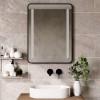 Black LED Heated Bathroom Mirror - 600 x 800mm - Lepus