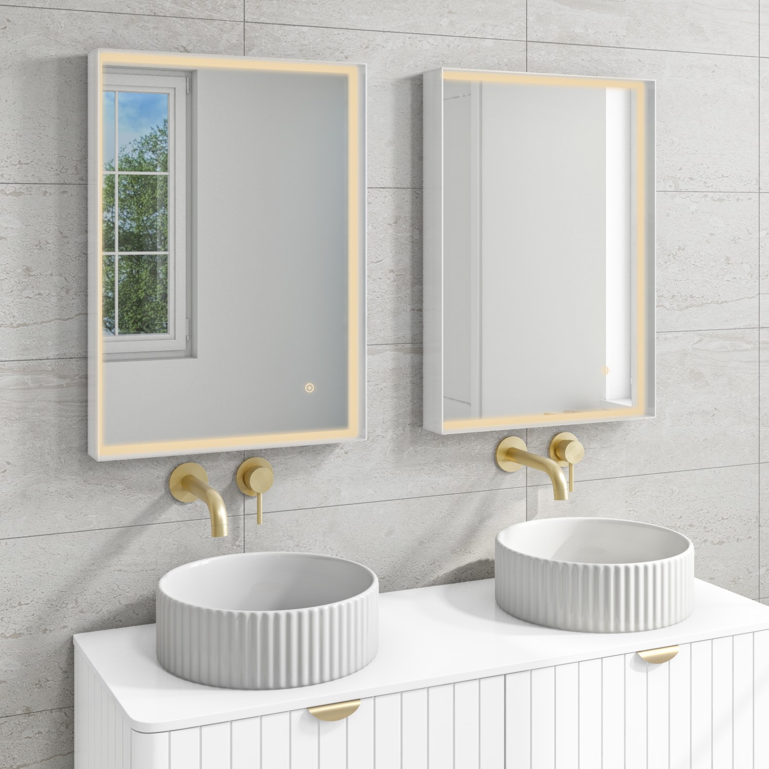 GRADE A1 LED Bathroom Mirror with Demister 500 x 700mm Aquila