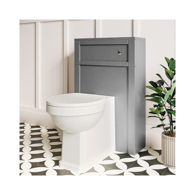 500mm Grey Back to Wall Toilet Unit Only - Avebury