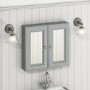 GRADE A1 - 667mm Mirror Cabinet - Matt Grey - Westbury