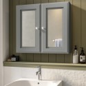 BeBa_27049 Double Door Grey Mirrored Bathroom Cabinet 667 x 600mm - Westbury