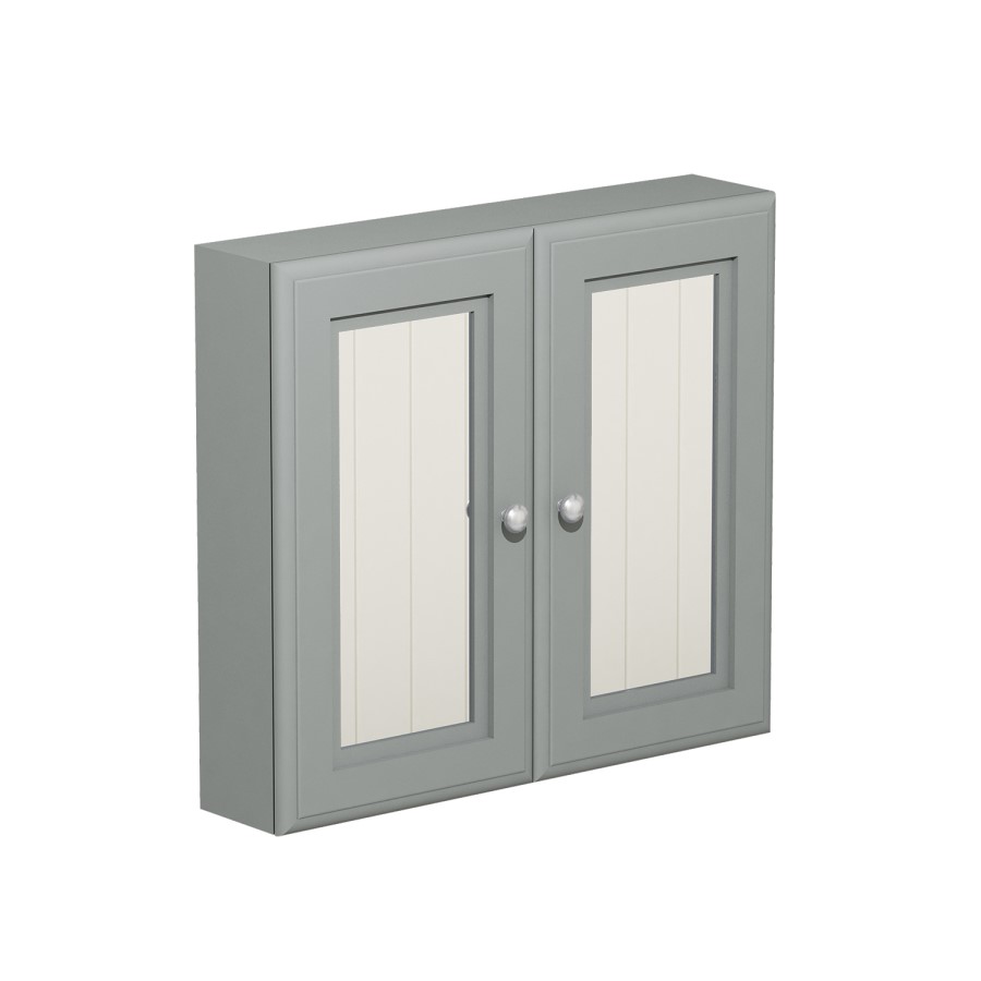 GRADE A1 - 667mm Mirror Cabinet - Matt Grey - Westbury