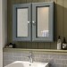 Double Door Dark Grey Mirrored Bathroom Cabinet 667 x 600mm - Westbury