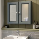BeBa_27050 Double Door Dark Grey Mirrored Bathroom Cabinet 667 x 600mm - Westbury