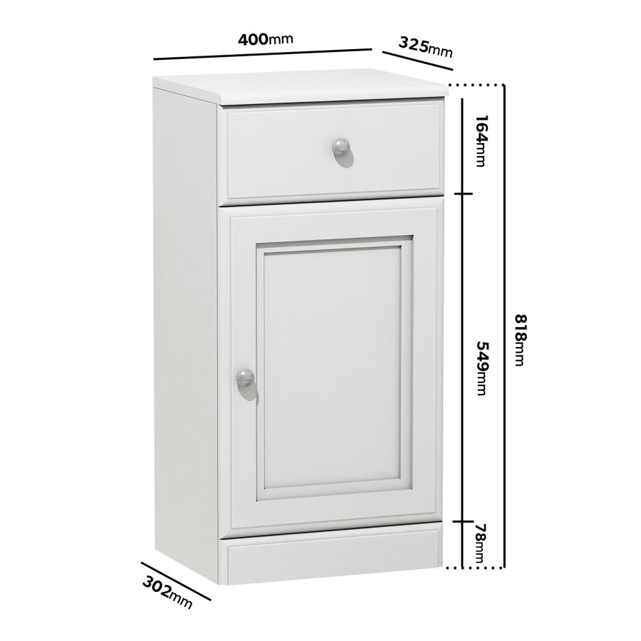 GRADE A2 - Westbury White Freestanding Storage Unit 400mm