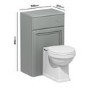 500mm Light Grey Back to Wall Toilet Unit Only - Westbury
