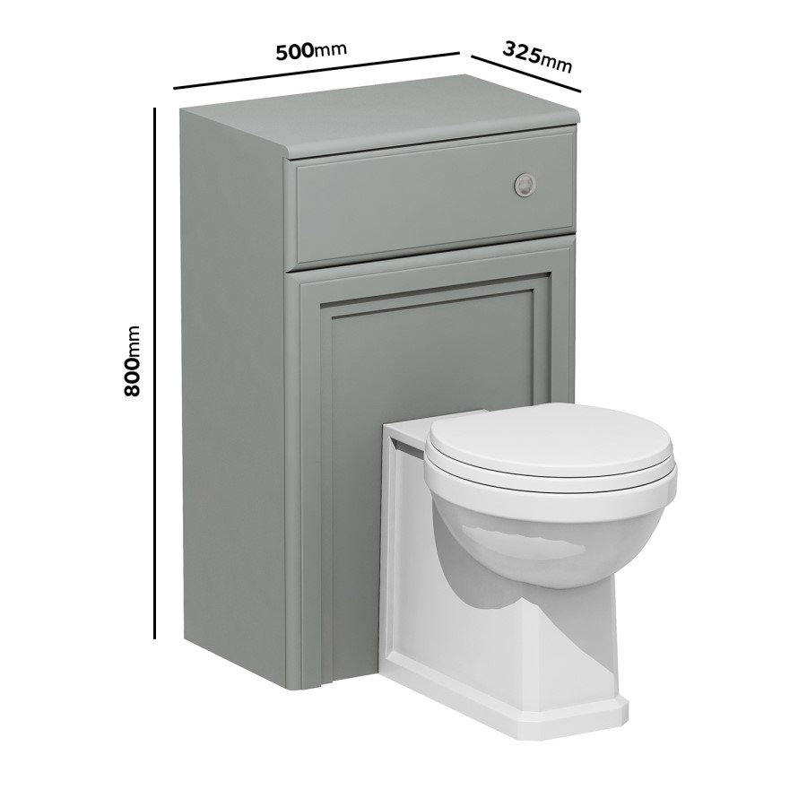 GRADE A1 - Westbury 500mm Toilet Unit - Matt Grey