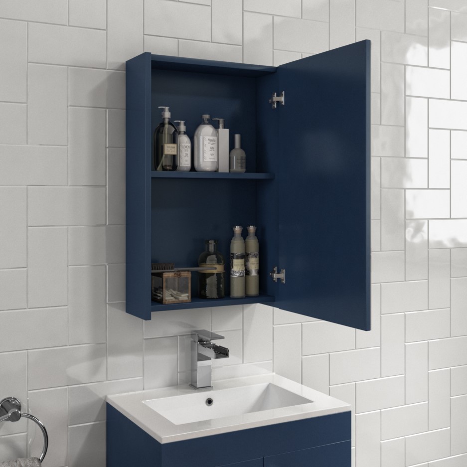 Blue Mirrored Bathroom Wall with 400 x 650mm Ashford Better
