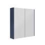 GRADE A1 - Blue Mirrored Double Door Bathroom Wall Cabinet 600 x 650mm - Ashford