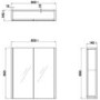 Blue Mirrored Wall Bathroom Cabinet 600 x 650mm - Ashford
