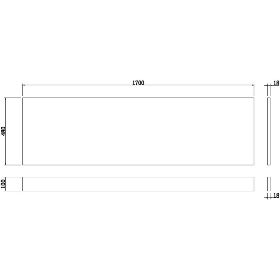1700mm Wooden Blue Bath Front Panel - Ashford