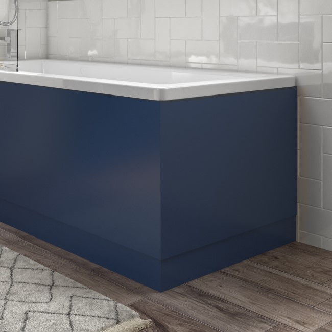 800mm Wooden Blue Bath End Panel - Ashford