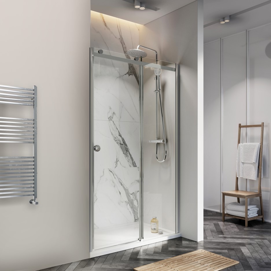 Frameless Sliding Shower Door 1100mm 8mm Glass Better Bathrooms