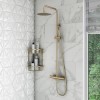Thermostatic Mixer Bar Shower with Round Overhead &amp; Pencil Handset - Arissa