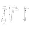 Thermostatic Mixer Bar Shower with Round Overhead &amp; Pencil Handset - Arissa