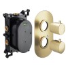 Arissa Brushed Brass Concealed  Thermostatic Dual Handle Valve - 2 Outlet