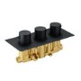 Arissa Matt Black Triple Control Round Concealed Valve - 2 Outlet