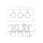 Arissa Matt Black Triple Control Round Concealed Valve - 2 Outlet