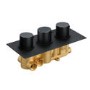 GRADE A1 - Arissa Matt Black Triple Control Round Concealed Valve - 3 Outlet