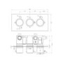 GRADE A1 - Arissa Matt Black Triple Control Round Concealed Valve - 3 Outlet