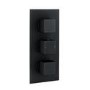 Zana Matt Black Triple Control Square  Concealed Valve - 2 Outlet
