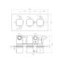 Zana Matt Black Triple Control Square  Concealed Valve - 3 Outlet