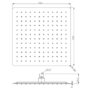 250mm Black Square Rainfall Shower Head