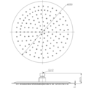 250mm Matt Black Round Rain Shower Head - Arissa