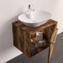 600mm Wood Effect Wall Hung Countertop Vanity Unit with Basin - Nerja