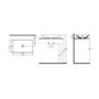 600mm Wood Effect Wall Hung Countertop Vanity Unit with Basin - Nerja