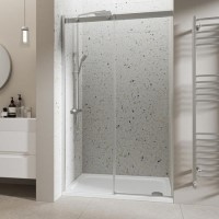 GRADE A1 - 1000mm Frameless Sliding Shower Door - Aqulia