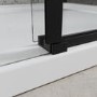 GRADE A1 - Black 1000mm Frameless Sliding Shower Door - Aqulia 