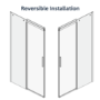 GRADE A1 - Black 1200mm Frameless Sliding Shower Door- Aqulia 
