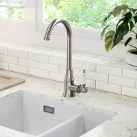 GRADE A1 - Box Opened Taylor & Moore Hastings Traditional Kitchen Mixer Tap with Swivel Spout & Single Lever - Brushed Nickel