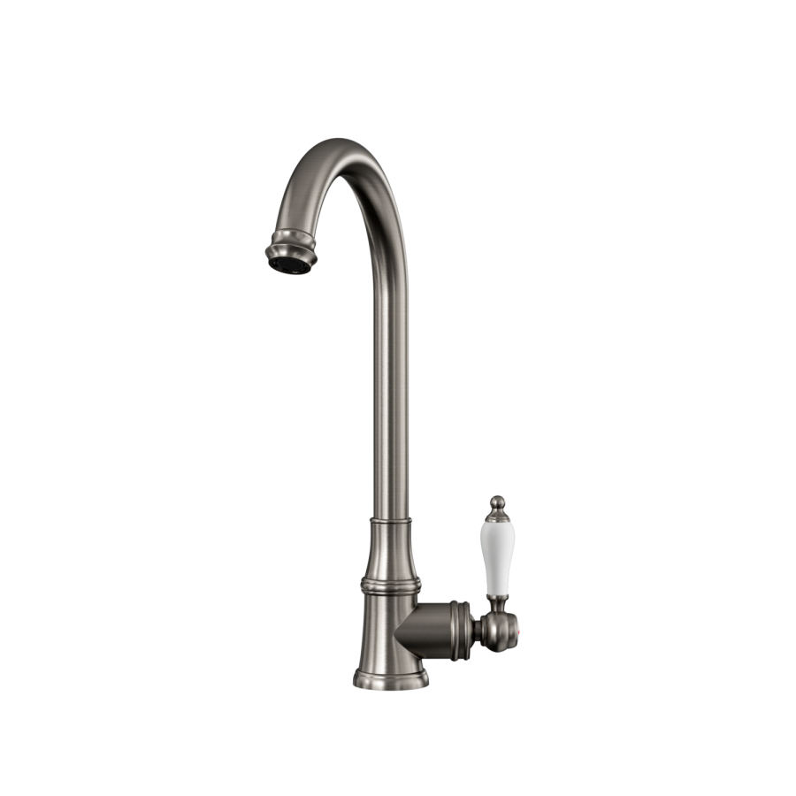 GRADE A1 - Box Opened Taylor & Moore Hastings Traditional Kitchen Mixer Tap with Swivel Spout & Single Lever - Brushed Nickel