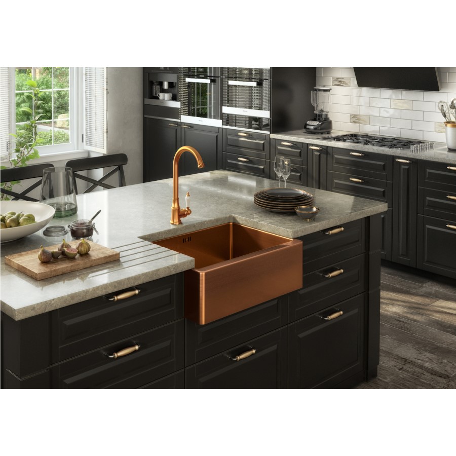 Taylor & Moore Hastings Traditional Kitchen Mixer Tap with Swivel Spout & Single Lever - Brushed Copper
