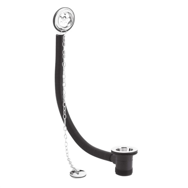 GRADE A1 - Traditional Bath Waste & Overflow with Brass Plug & Link Chain