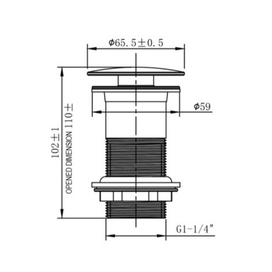 Chrome Click Clack Unslotted Basin Waste - Better Bathrooms