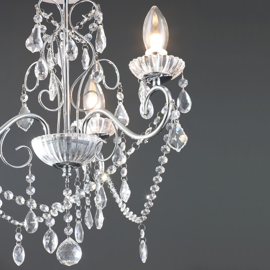 IP44 Chrome Bathroom Chandelier -Vela