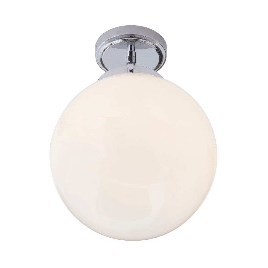 Chrome Bathroom Globe Ceiling Light - Porto