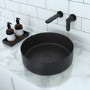 GRADE A2 - Stainless Steel Black Round Countertop Basin 400mm - Zorah