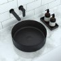 GRADE A2 - Stainless Steel Black Round Countertop Basin 400mm - Zorah
