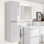 GRADE A2 - White Wall Hung Tall Bathroom Cabinet 400mm - Pendle